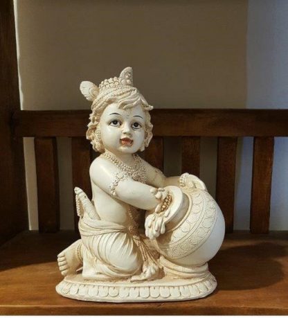 Baby Lord Krishna Statue ~ With Butter Pot